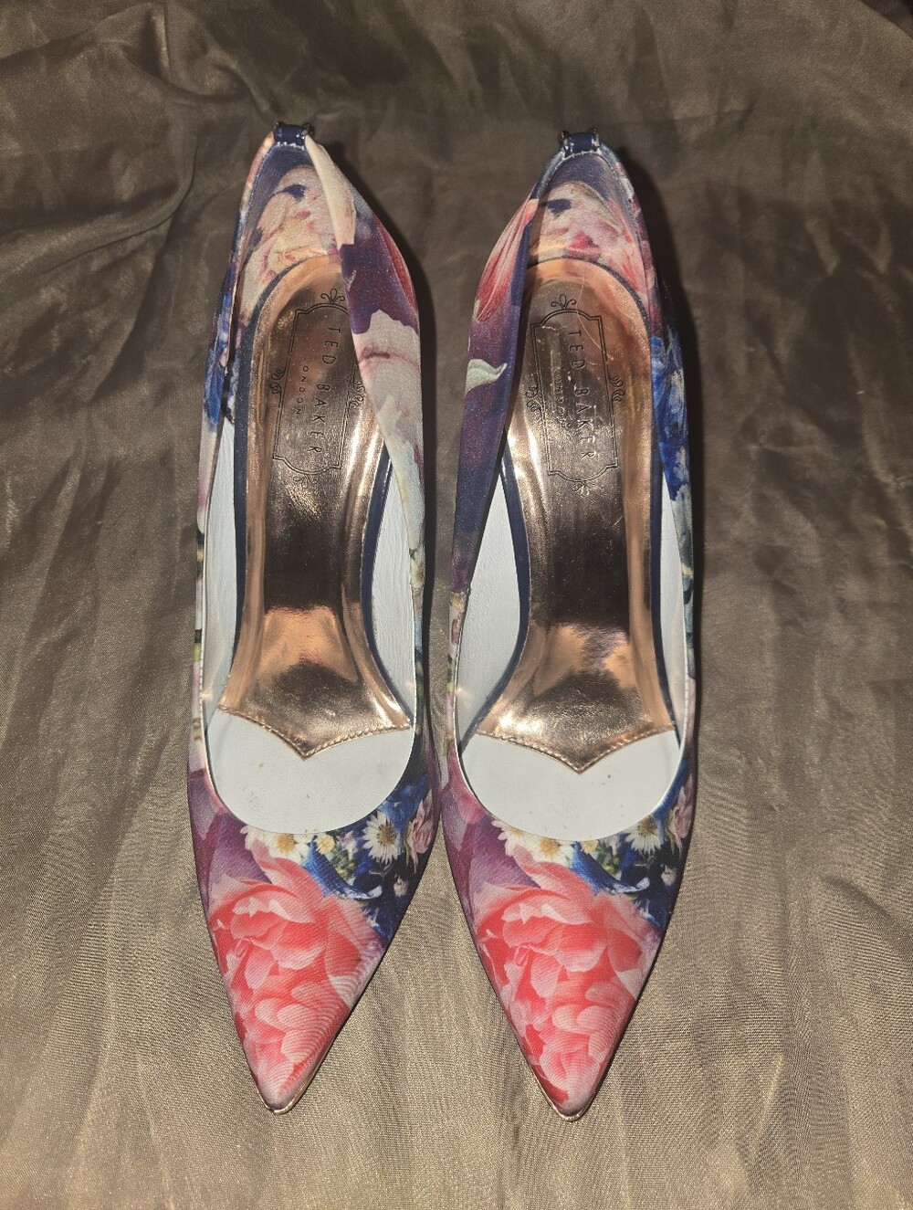 Ted Baker Floral Pointed-Toe Pumps in Pink and Blue